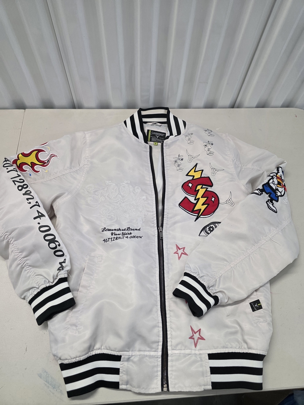 Screenshot Full Zip Graphic Print Jacket Men's Size Small